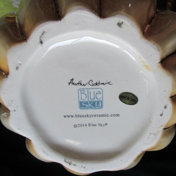 Harvest Pumpkin Gourd Teapot Ivory and Gold by Heather Goldminc Blue Sky - Picture 10 of 10